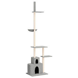 Arbre à chat,niche pour chat du sol au plafond Gris clair 250,5-276,5 cm -MN88523