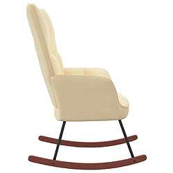 Avis Maison Chic Chaise à bascule | Fauteuil Relax, design moderne Blanc crème Velours -GKD34786