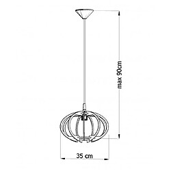 Acheter Luminaire Center Suspension Mandelino Bois Bois naturel 1 ampoule 90cm