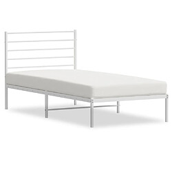 Maison Chic Lit adulte - Cadre de lit métal avec tête de lit pour chambre blanc 107x203 cm -MN40539