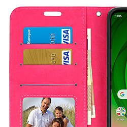 Avizar Housse Motorola Moto G7 et G7 Plus Étui folio Portefeuille Fonction Stand rose pas cher