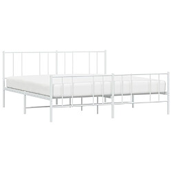 Avis Maison Chic Lit adulte - Lit simple Cadre de lit métal avec tête de lit/pied de lit,Structure du lit Contemporain pour chambre blanc 180x200cm -MN76548