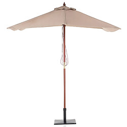 Beliani Parasol de jardin en bois avec toile beige sable 144 x 195 cm FLAMENCO pas cher