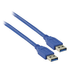 Ansco Câble USB 3.0 AM - AM USB A Mâle - USB A Mâle Ronde 3.00 m Bleu