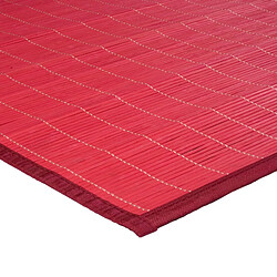 Thedecofactory BALI CHIC - Tapis en bambou à lattes et ganse rouge 133x180