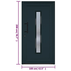 vidaXL Porte d'entrée anthracite 108x200 cm PVC pas cher