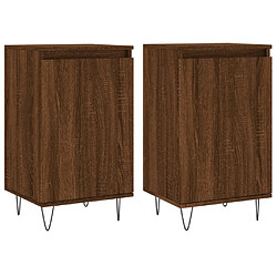 vidaXL Buffets 2 pcs chêne marron 40x35x70 cm bois d'ingénierie