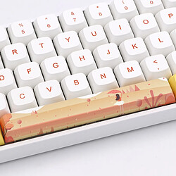 Universal Jaune Blanc Colorant thermique Caractéristiques Sublimation Clavier PBT pour clavier mécanique USB filaire Clavier à capuche à 129 touches