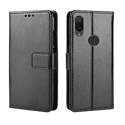 Wewoo Housse Coque en cuir à rabat horizontal pour Crazy Horse Texture pour Xiaomi Mi Play, avec porte-cartes et porte-cartes, ainsi que porte-monnaie lanière (Noir)