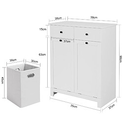 Avis SoBuy BZR33-W Meuble Bas de Salle de Bain Armoire Toilette avec 2 Tiroirs et 2 Paniers