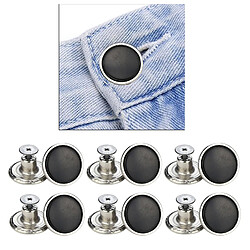 12x 17mm Jeans Boutons Réparation Goujons Pour Jean Pantalon Remplacer Noir Brillant pas cher