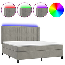 vidaXL Sommier à lattes de lit matelas et LED Gris clair 160x200 cm