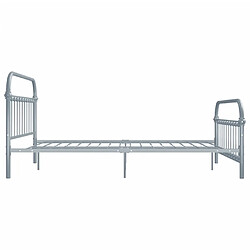 Avis vidaXL Cadre de lit sans matelas gris métal 160x200 cm