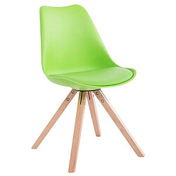 Decoshop26 4 chaises de salle à manger style scandinave en synthétique et plastique vert pieds carré en bois clair CDS10367