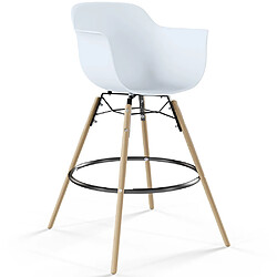 Acheter ICONIK INTERIOR Tabouret de Bar - Design Scandinave - Pieds en Bois - Lot de 2 - Nordika Taupe