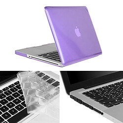 Wewoo Housse Étui Violet pour Macbook Pro 13,3 pouces Chapeau-Prince 3 en 1 Crystal Hard Shell de protection en plastique avec clavier de et prise de poussière de port