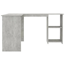 Acheter vidaXL Bureau d'angle en forme de L Gris Béton Bois d'ingénierie