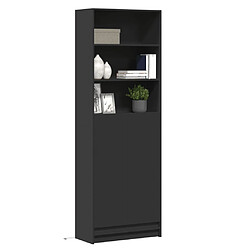 vidaXL Buffet haut avec LED noir 69x32,5x200 cm bois d’ingénierie