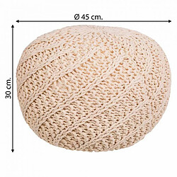 Pouf Alexandra House Living Crème polystyrène 45 x 30 x 45 cm pas cher