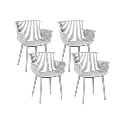 Beliani Lot de 4 chaises PESARO Matière synthétique Gris clair