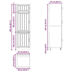 vidaXL Armoire de cuisine Lucca chêne fumé bois d'ingénierie pas cher