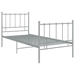 vidaXL Cadre de lit sans matelas gris métal 90x200 cm