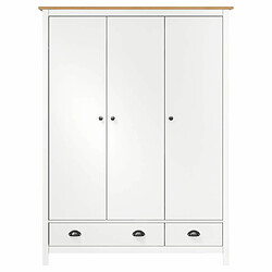 vidaXL Garde-robe à 3 portes Hill Blanc 127x50x170 cm Bois pin solide