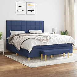 Maison Chic Lit Adulte - Lit simple Lit à sommier tapissier avec matelas moelleux - Meuble de Chambre - Bleu 160x200 cm Tissu -MN10793