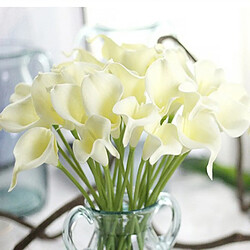 9xpu Fleur Artificielle Calla Mariage Lys Bouquet Décoration Florale Blanc Laiteux