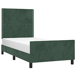 Avis Maison Chic Cadre/structure de lit avec tête de lit pour adulte - Lit Moderne Chambre Vert foncé 90x200 cm Velours -MN55629