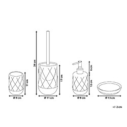 Avis Beliani Lot de 4 accessoires de salle de bain en céramique blanc et beige LEBU