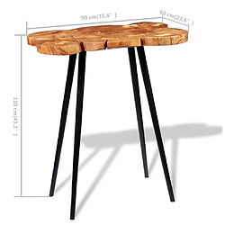 vidaXL Table de bar Bois d'acacia massif 90x60x110 cm pas cher