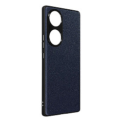 Avizar Coque pour Honor 70 Cuir Véritable Texture Grainé PC Rigide Ultra fine Bleu Nuit