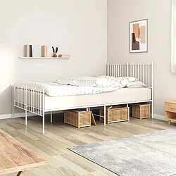 Maison Chic Lit adulte - Lit simple Cadre de lit métal avec tête de lit/pied de lit,Structure du lit Contemporain pour chambre blanc 140x190cm -MN48355