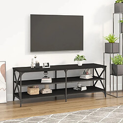 vidaXL Meuble TV noir 140x40x50 cm bois d'ingénierie