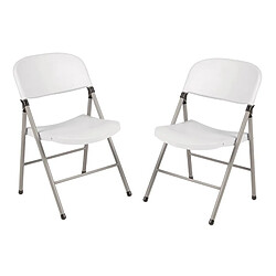 Avis Chaises Pliantes Blanches et Grises - Lot de 2 - Bolero