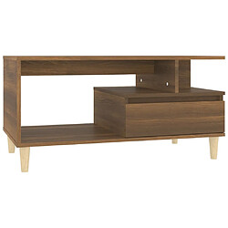 vidaXL Table basse Chêne marron 90x49x45 cm Bois d'ingénierie