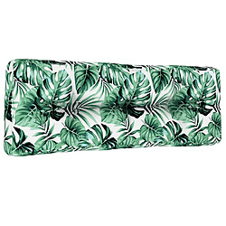 Avis vidaXL Coussin de palette à motif de feuilles 120x40x12 cm Tissu