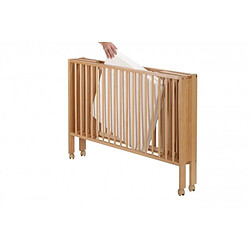 TISSI Lit bébé à barreaux pliable 60x120 cm en hêtre massif naturel