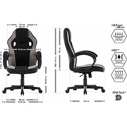 Sense7 SENSE 7 Prism | Siège Gamer Fabric Gaming Chair noir et gris pas cher