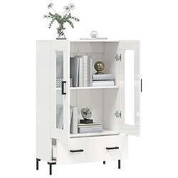 Avis vidaXL Buffet haut blanc brillant 69,5x31x115 cm bois d'ingénierie