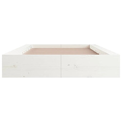 Avis vidaXL Cadre de lit sans matelas blanc 100x200 cm bois massif