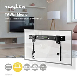 Support TV mural fixe 32-55 " Poids d'écran maximal pris en charge: 50 kg Distance minimale du mur: 14.5 mm Acier Noir