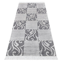 Avis Vidal Tapis de couloir en laine 201x79 gris Darya