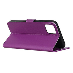 Etui en PU litchi texture magnétique violet pour votre Apple iPhone 12 5.4 pouces