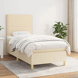 vidaXL Sommier à lattes de lit avec matelas Crème 80x200 cm Tissu