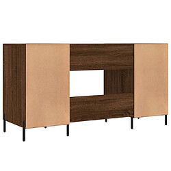 Acheter Helloshop26 Bureau table poste de travail meuble d'ordinateur informatique étude chêne 140 x 50 x 75 cm bois d'ingénierie brun 02_0023617