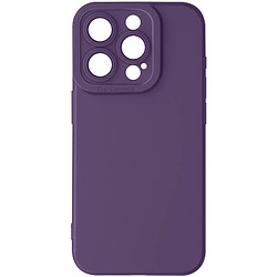 Avizar Coque pour iPhone 15 Pro Silicone Mat Protection Caméra Violet Foncé