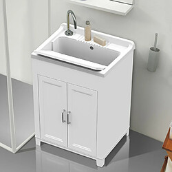 Arati Bath And Shower Meuble lavabo 2 portes en résine pour buanderie 60x50cm Mong pas cher