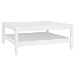 vidaXL Table basse Blanc 100x100x40 cm Bois massif de pin